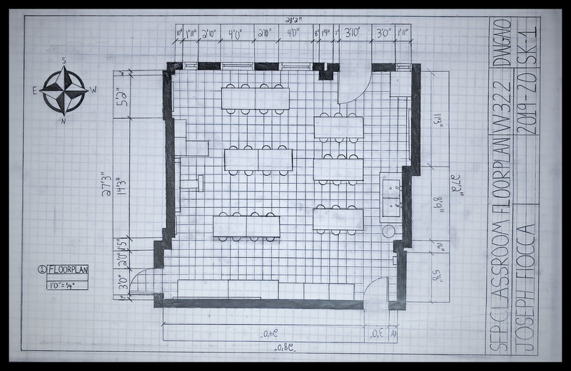 JOSEPH FIOCCA, Mechanical Drawing and Architecture, Floor Plan w322, Instr. Buccino