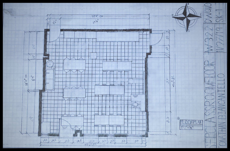 JONATHAN BIANCANIELLO, Mechanical Drawing and Architecture, Floor Plan w322, Instr. Buccino